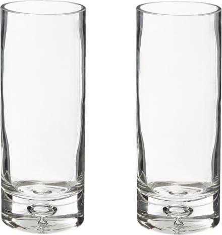 Atmosphera bloemenvaas Amiens - 2x - Cilinder model - transparant - bubbel glas - H23 x D9 cm