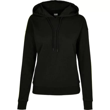 Urban Classics - Neon Shoulder Stripe Hoodie/trui - XS - Zwart/Groen