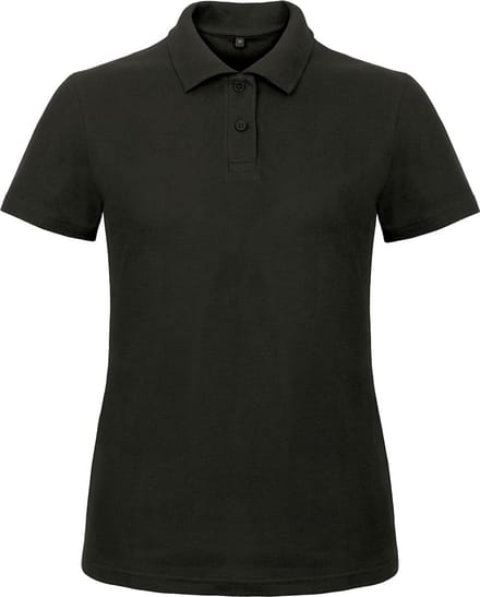 Dames Polo ID.001 Zwart merk B&C maat S