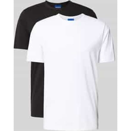 Regular fit T-shirtset van katoenmix model 'NAOLO' in 2-pack