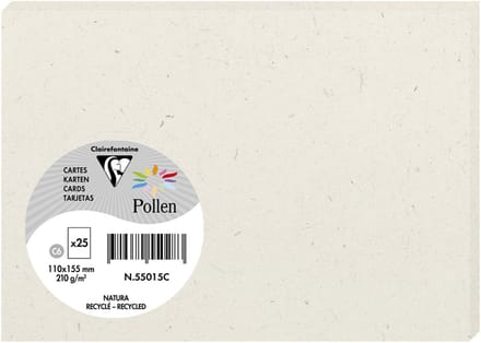 Clairefontaine Pollen kaarten 82 x 128 mm, Natura
