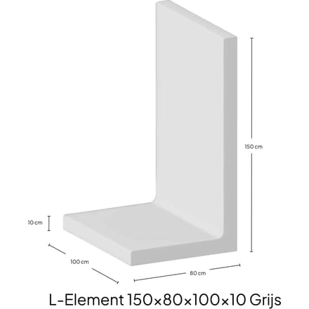 L-Element 150x80x100x10cm Zichtbeton