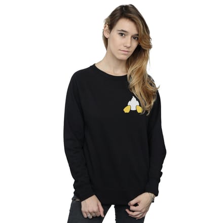 Disney Dames/Dames Donald Duck Rugzijde Borstprint Sweatshirt (Zwart)
