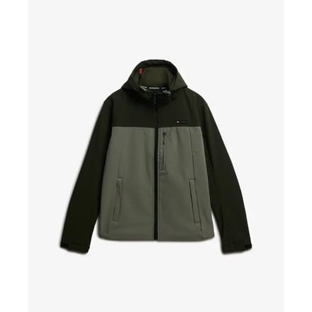 Superdry Softshell Colourblock Jas met Capuchon Green Grootte: XL