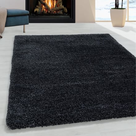 Flycarpets Luna Vloerkleed - 80x150cm - Antraciet - Hoogpolig