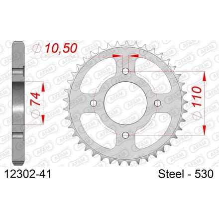 Stalen tandwiel Afam 520 41 dents