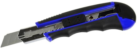 GEKO Universeel snijmes - 18mm carbonstalen afbreekmes - Antislip handgreep - 6 reservebladen