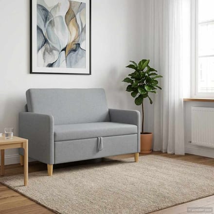 vidaXL - Sofa - met - Opbergruimte - Lichtgrijs - 122 - x - 78 - x - 87 - cm - Polyester