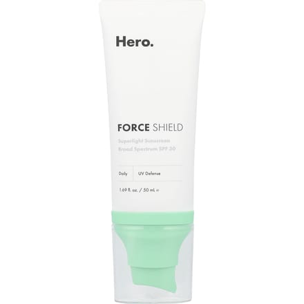 Hero Cosmetics, Force Shield, Superlicht Zonnebrandcrème, SPF 30, 1.69 fl oz (50 ml) white