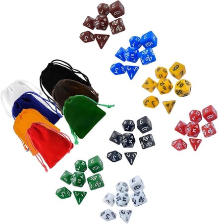Dobbelstenen Set - Spel accessoires - Rollenspellen en bordspellen - 49 stuks veelzijdig - Tot 20 mm - Multicolor