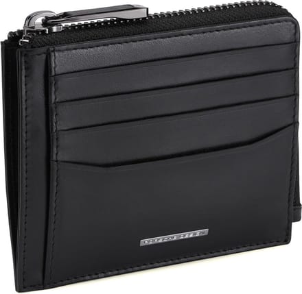 PORSCHE DESIGN Leren Kaarthoes Classic Wallet 11 With Zip Black Zwart