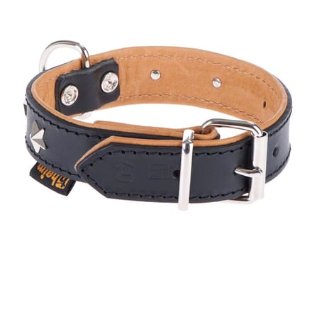 Maat 40: 26 - 37 cm halsomvang - Heim Leren Halsband Stars
