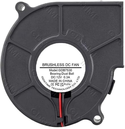 Radiale Ventilator - Centrifugaal Blower - Koeling Verbeteren - Dubbele Bal Lagers - 7 cm - Zwart