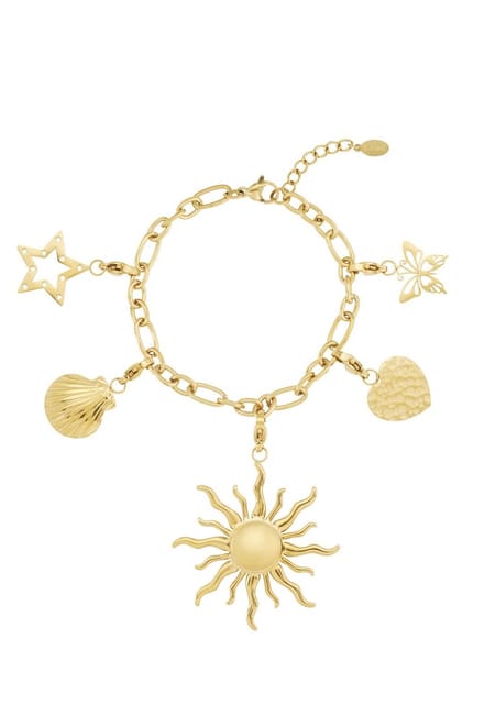 Bedelarmband - Stainless steel - Mix en Match - Goudkleur