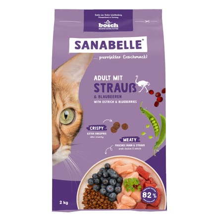 Sanabelle Adult met Struisvogel Kattenvoer - 2 kg