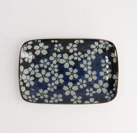 Tokyo Design Studio - Sakura Blue - Rechthoekig bord - Sushi bord - 16.3x10cm