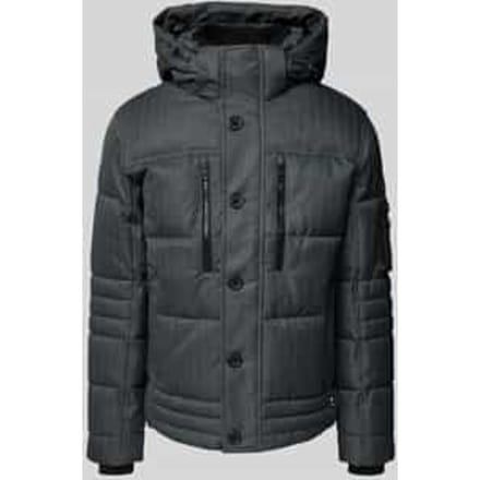 Gewatteerd regular fit jack met afneembare capuchon