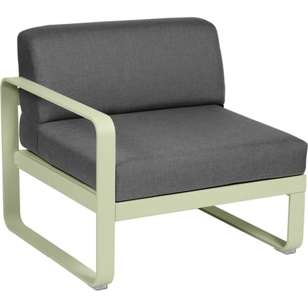 Fermob BELLEVIE Fauteuil Module links - 65 lindegroen mat - A3 grafietgrijs