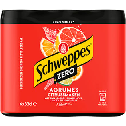 Schweppes Agrumes Zero - 6 x 330 ml