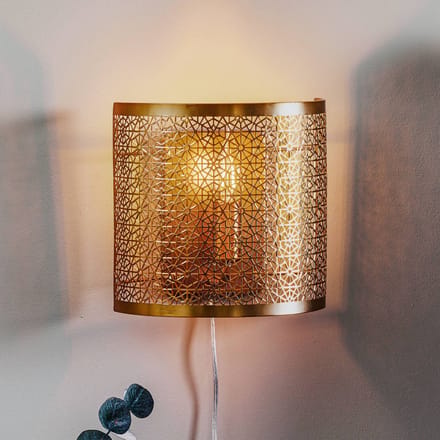 By Rydéns Hermine wandlamp met kabel, messing