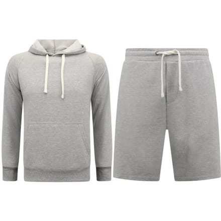 Hoodie Heren - Joggingshorts Heren - SET - Grijs