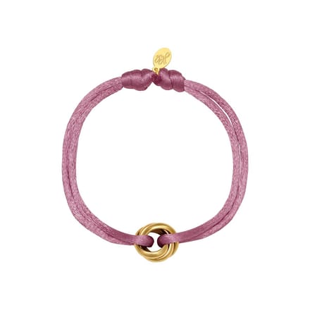 Satijnen armband Knot - Verstelbaar - One Size - Paars - Trendy