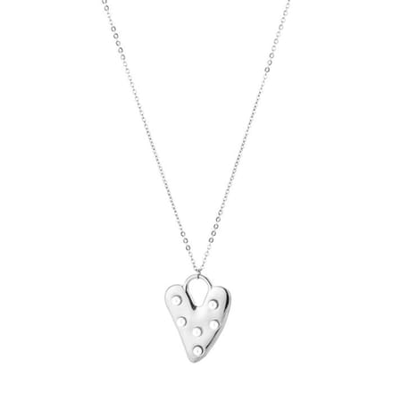 Bijoutheek Collier Hart Parels Zilverkleurig