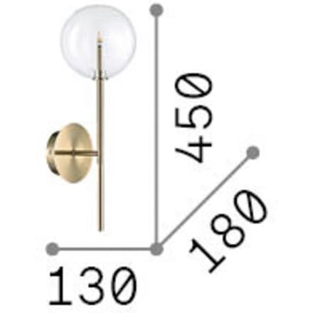 IDEAL LUX wandlamp Equinoxe, chroom/rookgrijs, hoogte 45 cm