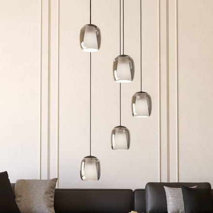 EGLO Ciampino Hanglamp - E27 - Ø 54 cm - Zwart|Grijs - Glas