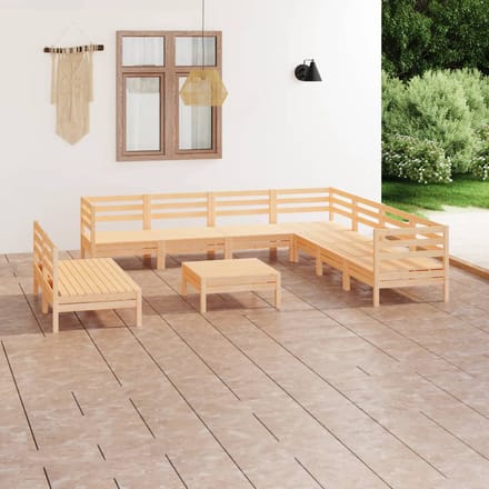 vidaXL - 10-delige - Loungeset - massief - grenenhout