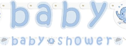 Haza Original Baby Shower Banner Olifant Blauw 160 Cm