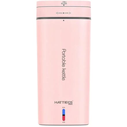 Bouilloire électrique portable 500 ml, thermos, ébullition rapide, chauffage d'extérieur, chaudière à eau isolante rose