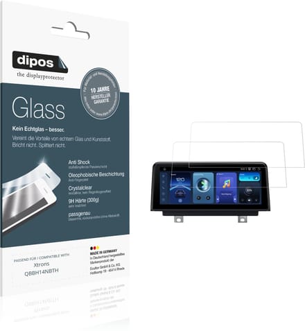 dipos – 2x Pantserfolie geschikt voor Xtrons QBBH14NBTH | 9H Screenprotector