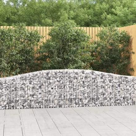 vidaXL - Schanskorven - 2 - st - gewelfd - 400x30x60/80 - cm - ijzer