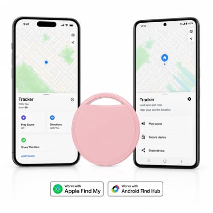 GPS Tracker - Werkt met Apple Find My & Android Find My Device - Locatie Tracker - Waterbestendig - Vervangbare batterij - Roze