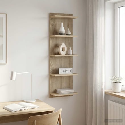 vidaXL - Wandplank - Sonoma - Eiken - 30 - x - 15 - x - 100 - cm - Bewerkt - hout