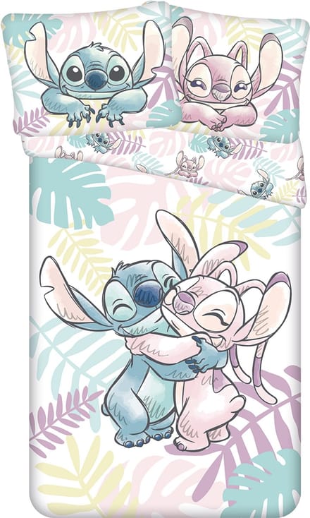 Disney Lilo & Stitch Dekbedovertrek, Leaves - Eenpersoons - 140 x 200 cm / 60 x 80 cm - Katoen