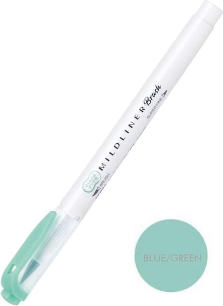 Zebra Mildliner Brush Pen - Mild Blue Green WFT8-MBG