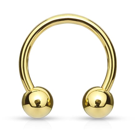 Horseshoe rond extern 1.2x8x3 mm - goud - LMPiercings