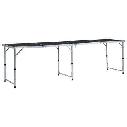 vidaXL - Campingtafel - inklapbaar - 240x60 - cm - aluminium - grijs