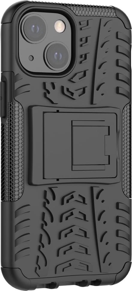 Peachy Shockproof TPU met stevig hoesje geschikt voor iPhone 13 mini - zwart