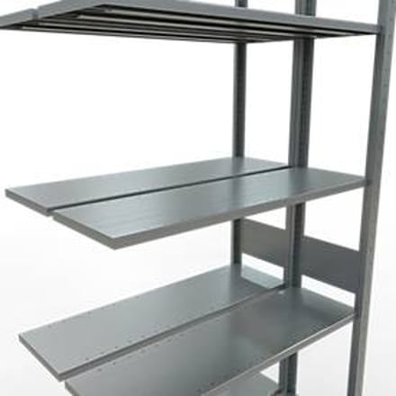SCHULTE Lagertechnik - Boutloze dubbele uitschuifbare legbordstelling type 150 - 3000x1000x2x300 mm galv.2x7 legborden