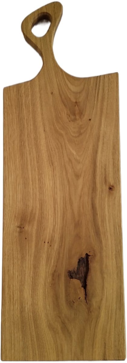 Stoere Borrelplank - Massief Eikenhout – 60cm Lang - organisch handvat