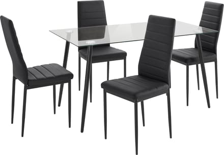 Eetset - 140 cm Tafel - Zwart