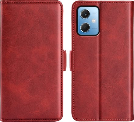 MobyDefend Hoesje - Geschikt voor Xiaomi Redmi Note 12 5G - Luxe Wallet Book Case (Sluiting Zijkant) - Rood