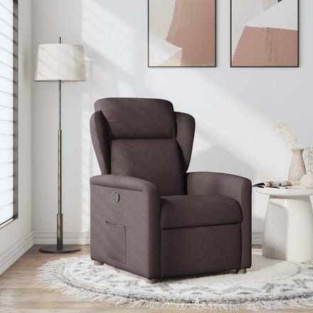 vidaXL - Fauteuil - verstelbaar - stof - donkerbruin