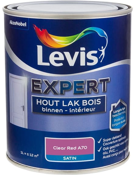 Levis - Expert Hout Lak Binnen Satin Mix - Clear Red A70 - Mengverf - 1 L