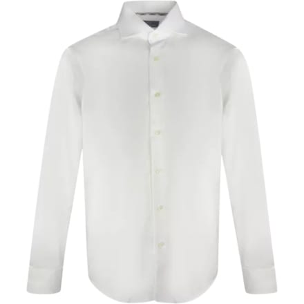Aquascutum effen wit overhemd met lange mouwen