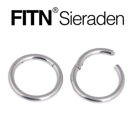 FITN-TGRNF-Titanium Hinged Segment Ring-Helix Piercing-Zilver-1.2 x 8 mm-Helix, Tragus, Septum, Lip, Neus Classic