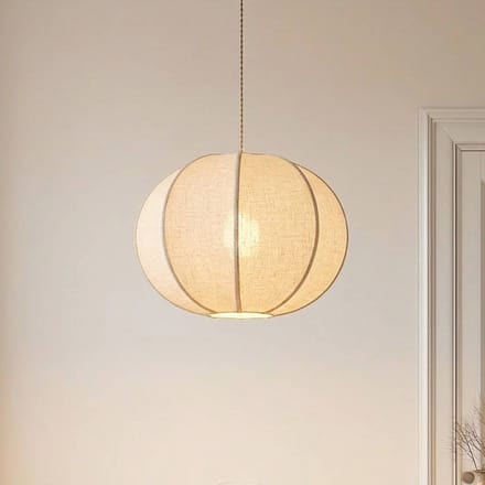 Lindby - Hanglamp - 1licht - Linnen, metaal - H: 35 cm - E27 - beige